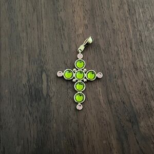 Francesca Visconti Gold Tone
Green Cross Pendant